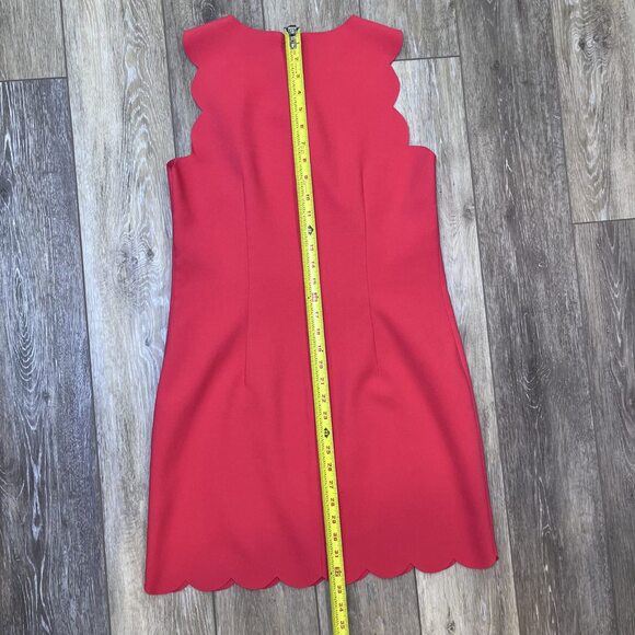 J Crew sleeveless scallop edge arm hem coral salmon mini dress women size 4 - Picture 12 of 12